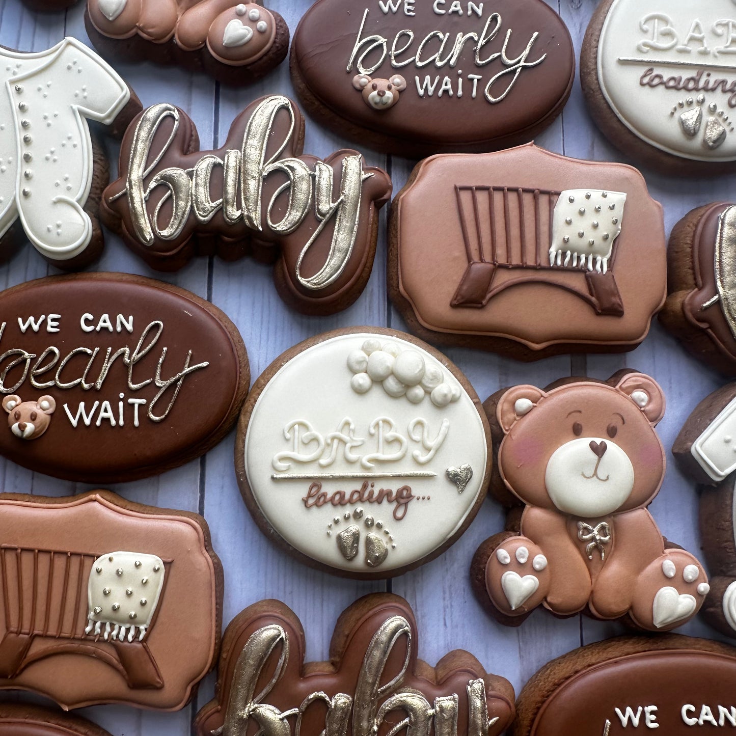 Personalized Teddy Bear Baby Shower Cookie Set