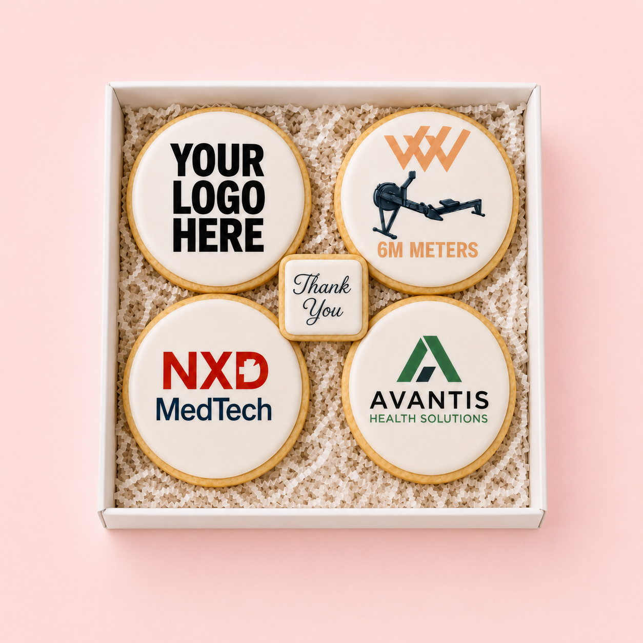 Custom printed logo cookies for corporate events and branded gifts in Sunnyvale San Jose San Francisco Bay Area