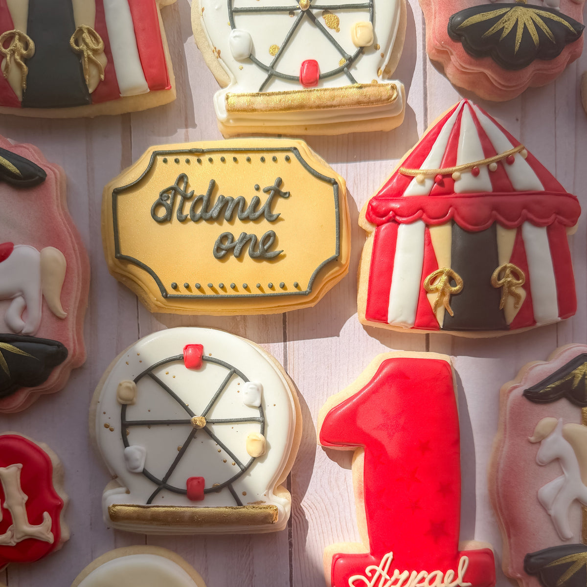 Personalized Admit One First Birthday Cookie Set