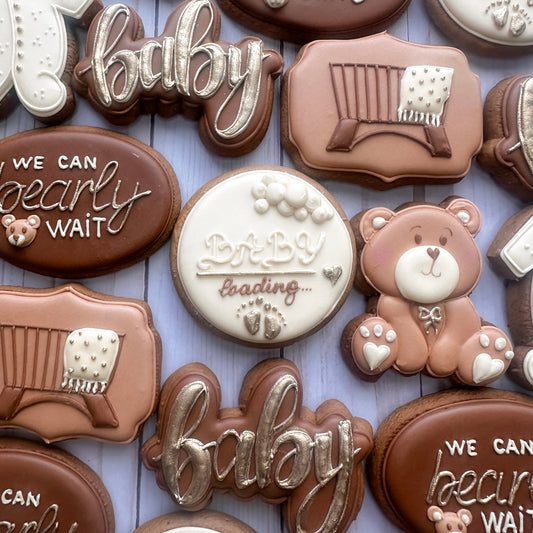 Personalized Teddy Bear Baby Shower Cookie Set