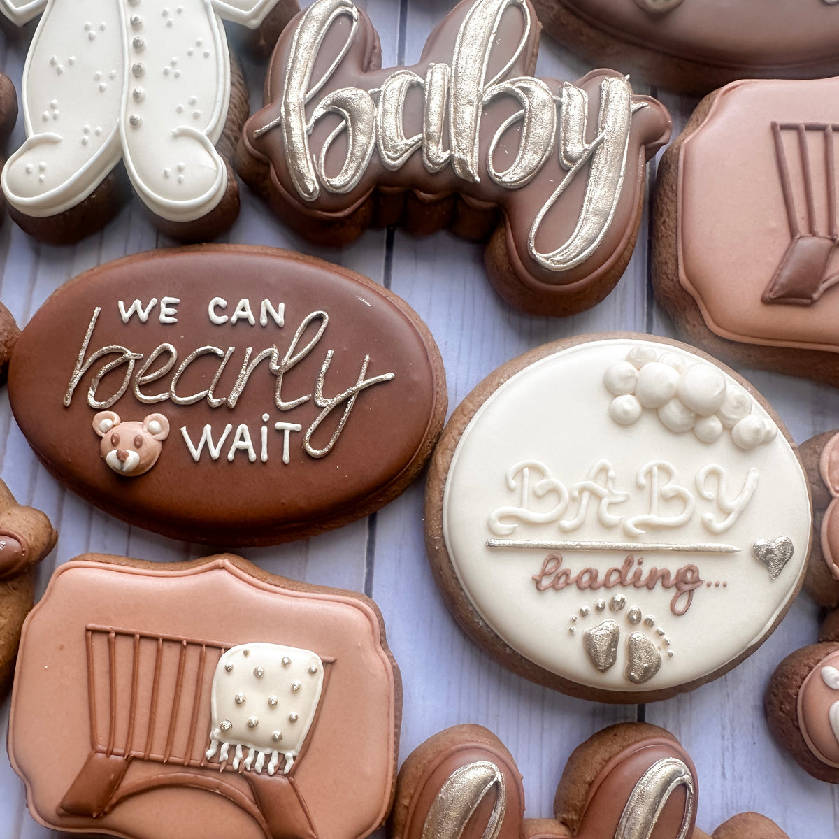 Personalized Teddy Bear Baby Shower Cookie Set